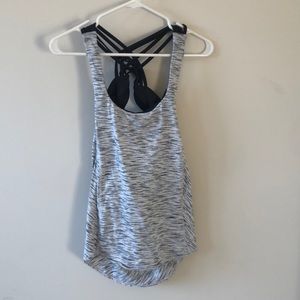 White & grey lulu tank